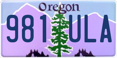 OR license plate 981ULA