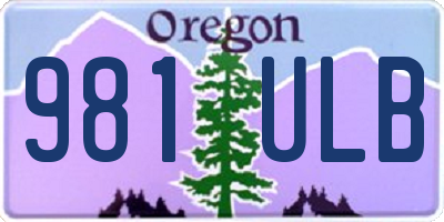 OR license plate 981ULB