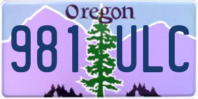 OR license plate 981ULC