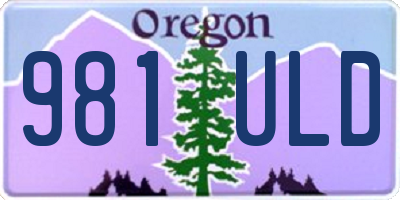 OR license plate 981ULD