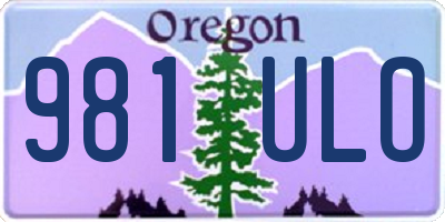 OR license plate 981ULO