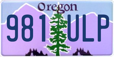 OR license plate 981ULP