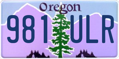 OR license plate 981ULR