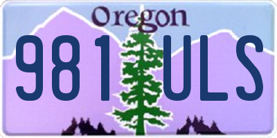 OR license plate 981ULS