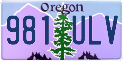 OR license plate 981ULV