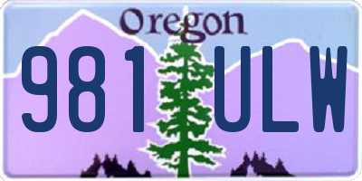 OR license plate 981ULW