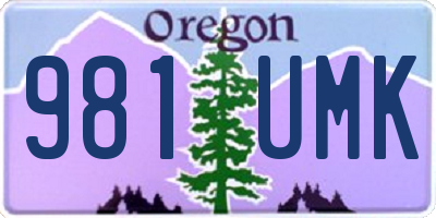 OR license plate 981UMK