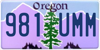 OR license plate 981UMM