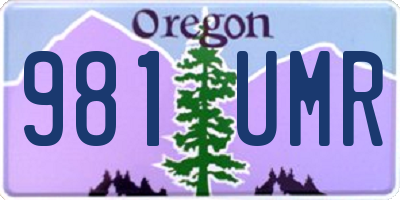 OR license plate 981UMR