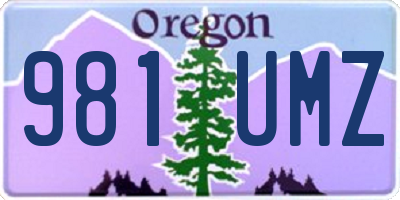 OR license plate 981UMZ