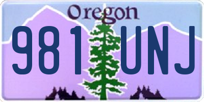 OR license plate 981UNJ