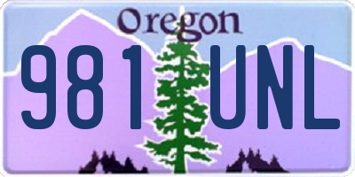 OR license plate 981UNL