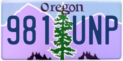 OR license plate 981UNP