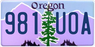 OR license plate 981UOA