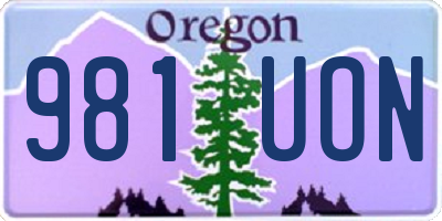 OR license plate 981UON