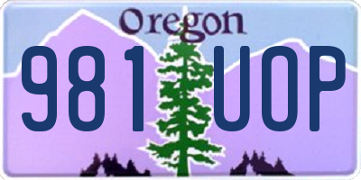 OR license plate 981UOP