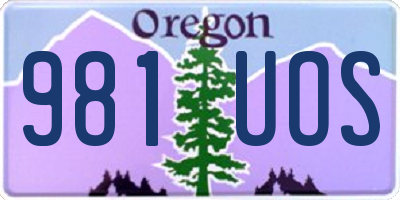 OR license plate 981UOS