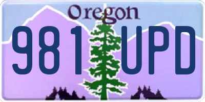 OR license plate 981UPD