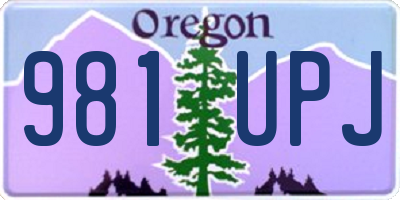 OR license plate 981UPJ