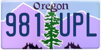 OR license plate 981UPL