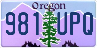 OR license plate 981UPQ