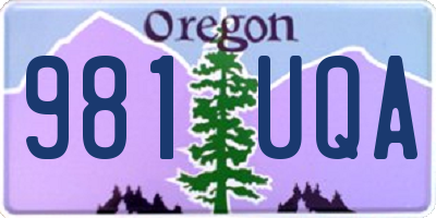 OR license plate 981UQA