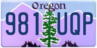 OR license plate 981UQP