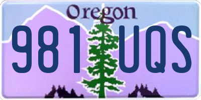 OR license plate 981UQS