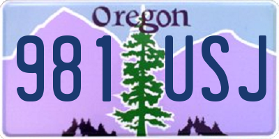 OR license plate 981USJ