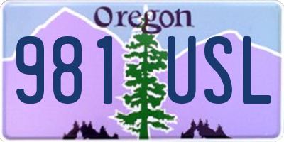 OR license plate 981USL