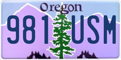 OR license plate 981USM