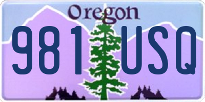 OR license plate 981USQ