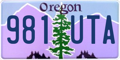 OR license plate 981UTA