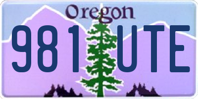 OR license plate 981UTE