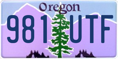 OR license plate 981UTF