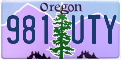 OR license plate 981UTY