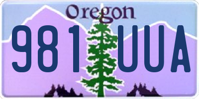 OR license plate 981UUA