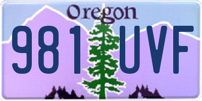 OR license plate 981UVF