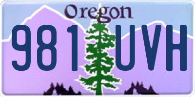 OR license plate 981UVH