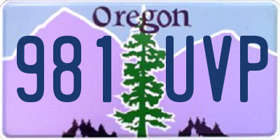 OR license plate 981UVP
