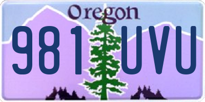 OR license plate 981UVU