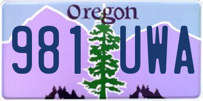 OR license plate 981UWA