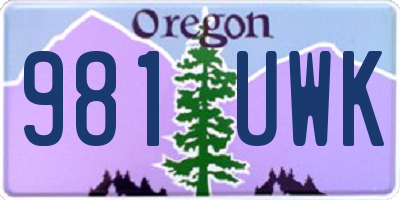 OR license plate 981UWK