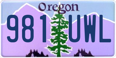 OR license plate 981UWL