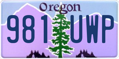 OR license plate 981UWP