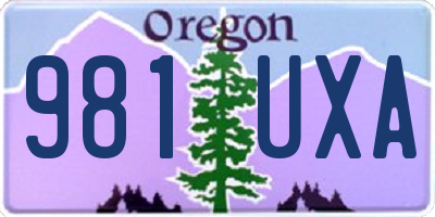 OR license plate 981UXA