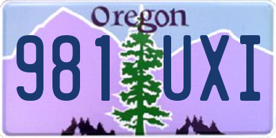 OR license plate 981UXI