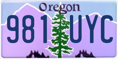 OR license plate 981UYC