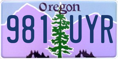 OR license plate 981UYR