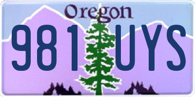 OR license plate 981UYS